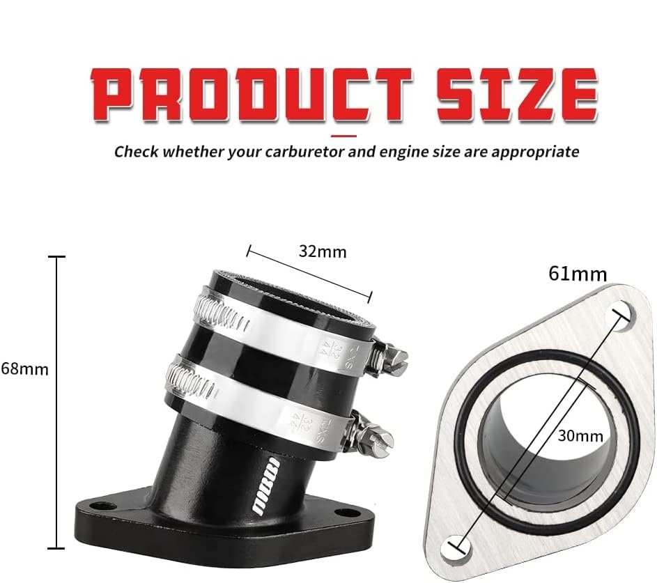 Nibbi Motorcycle Intake Manifold,Carburetor Boot Joints,Intake Manifold Air Joint Boot Connector For Motorcross Dirt Bike Cqr250