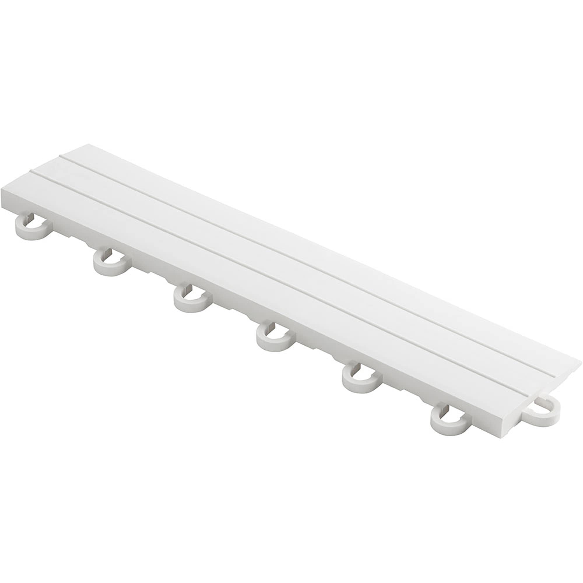 Speedway Diamond Looped Edge for Interlocking Garage Floor Tiles, 12 x 2.75-Inch, White, 10 Piece Set