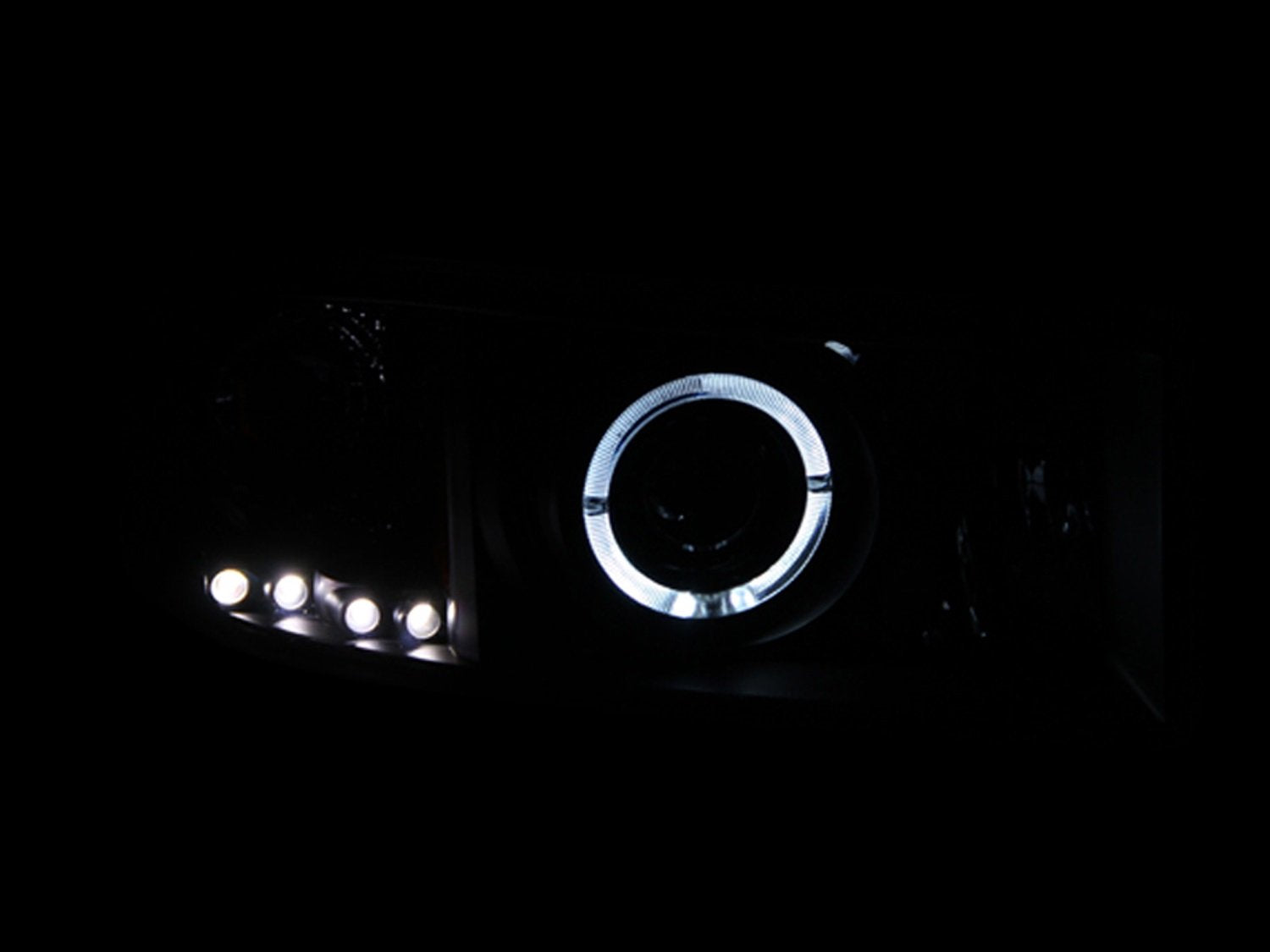 Anzo Usa 111196 Black Halo Projector Headlight With Clear Lens And Amber Reflector For Dodge Ram