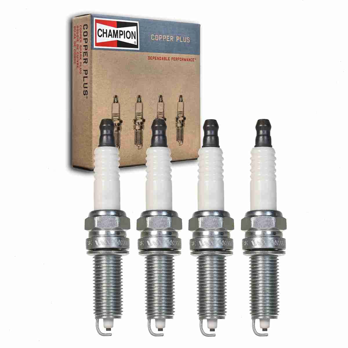 4 pc Champion Copper Plus Spark Plugs compatible with Kia Rio 1.6L L4 2012-2018