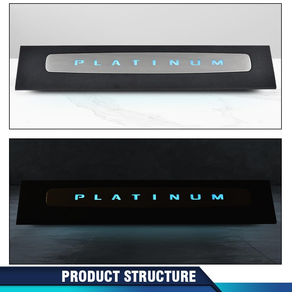 PIT66 LED Door Sill Plate Set for 2017-2022 Ford F250 F350 F450 F550, Black ABS Plastic, Crew Cab Compatible