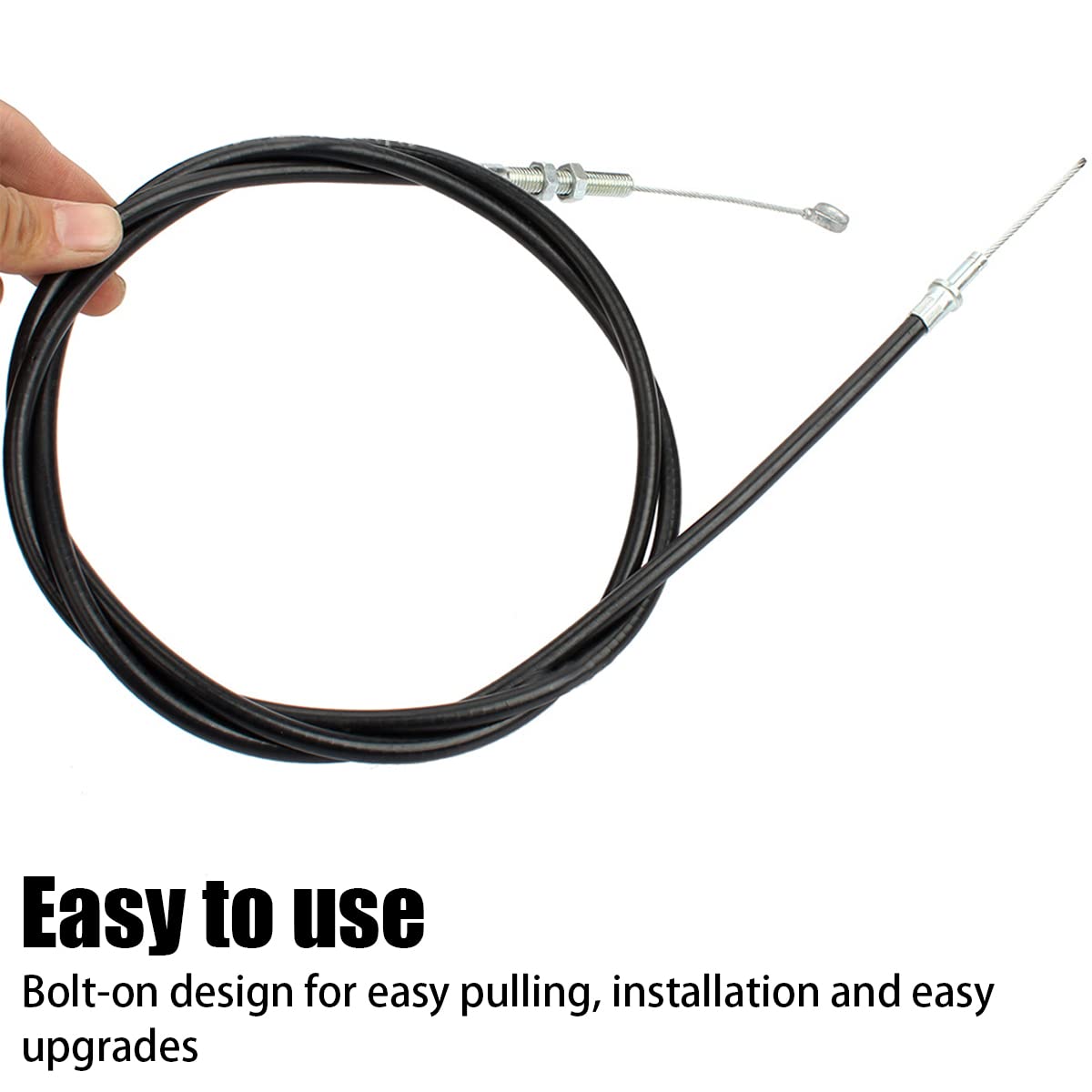AUCELI Throttle Cable with Loop, Universal Casing for Manco 8252-1390 ASW Go Kart Go Cart, Replacement Throttle Cable 63 Inch Lo