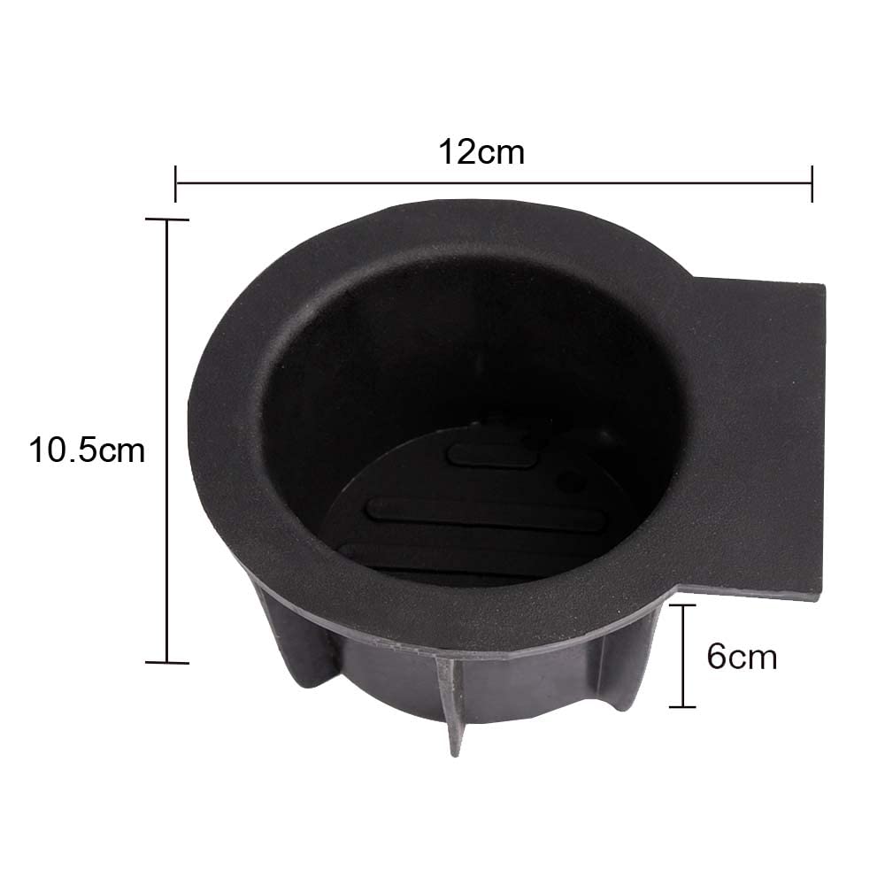 PIT66 Cup Holder Insert for Ford F150 2004-2008 & Expedition 2003-2006, ABS Plastic, Black, Fits Flow/No Flow Console