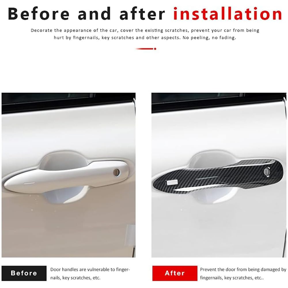 Dloveg Car Door Handle Cover Protector Compatible For 2018-2023 2024 2025 Toyota Camry Accessories Compatible For Toyota Corolla