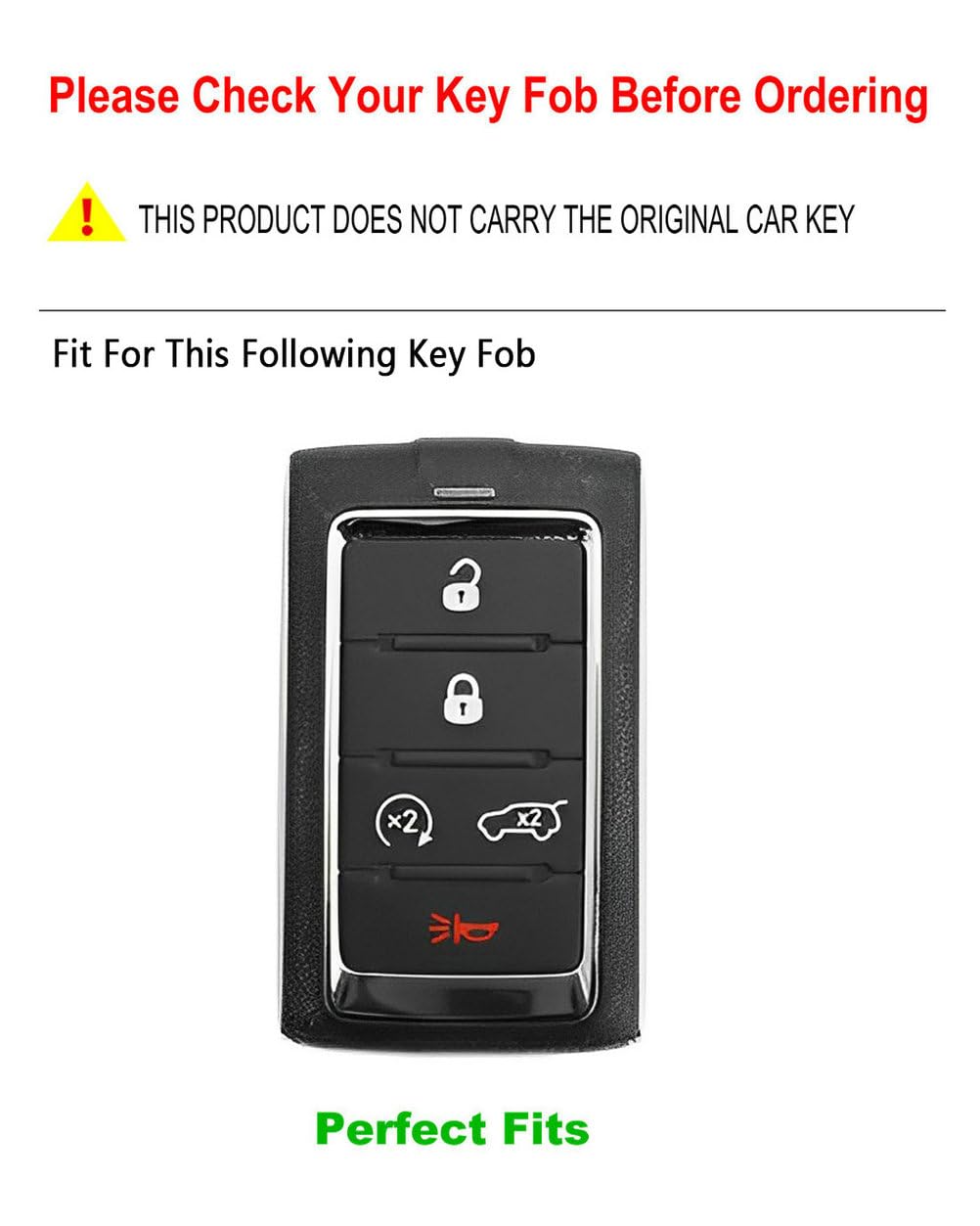 YONUFI for Jeep Key Fob Cover Case Metal Shell Smart Keys Holder Protector Compatible for Jeep Grand Cherokee L Grand Wagoneer 5
