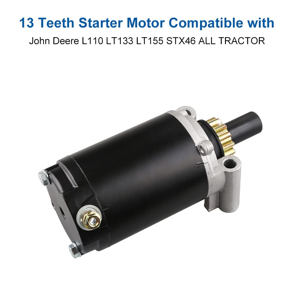 Waterwich Starter Compatible With John Deere L110 Lt133 Lt155 Stx46 All Tractors 12-098 Series Replaces Am122435 12-098-15 12-09