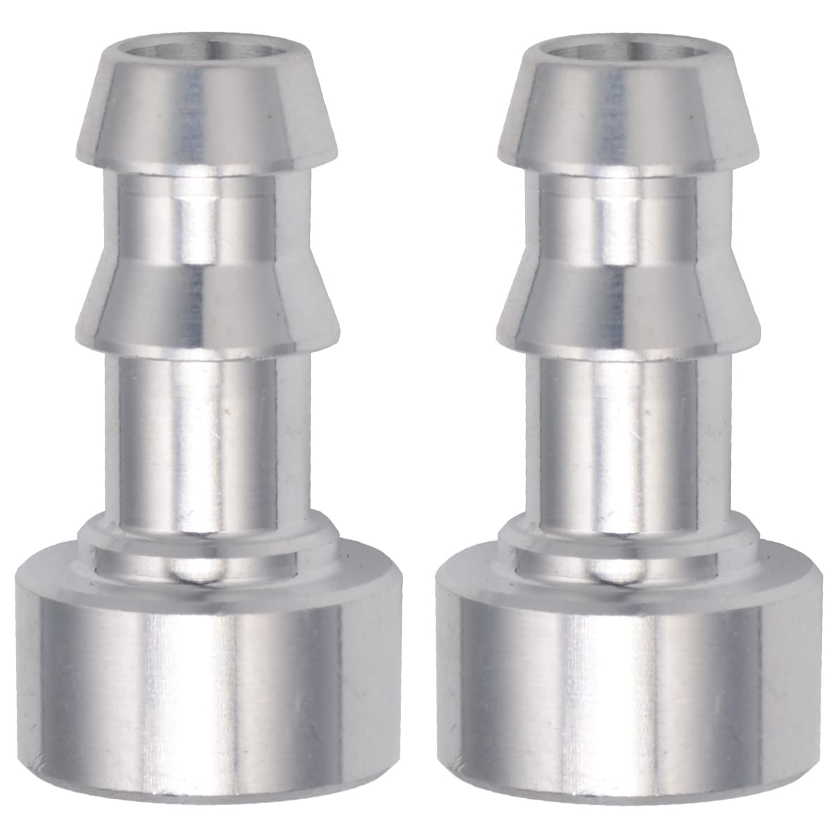 Podavelle 3/8 Inch Weld On Hose Barb Bung Nipple Fitting Adapter Aluminum Natural, Pack of 2