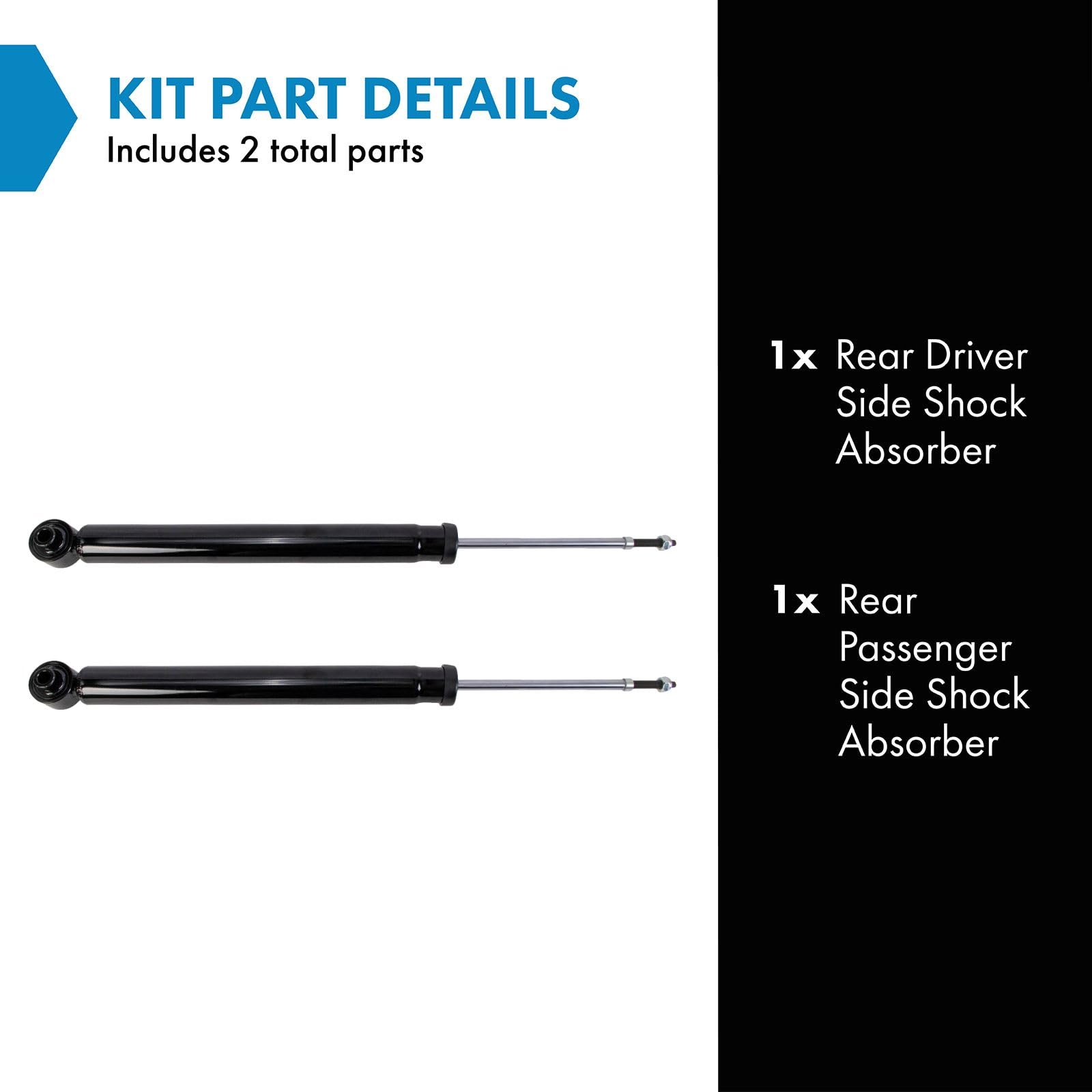 Trq Rear Shock Absorber Set Compatible With 2015-2019 Hyundai Sonata 2017-2020 Kia Cadenza 2016-2020 Optima
