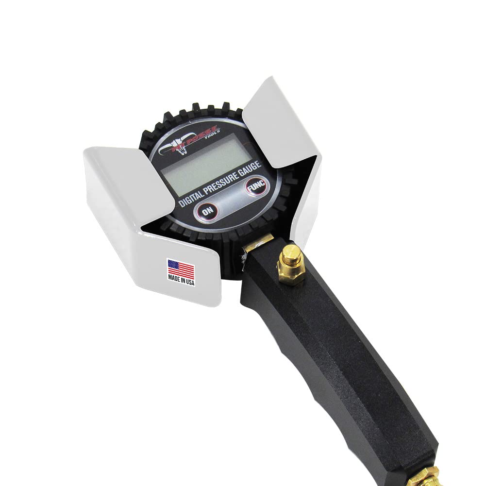 Pit Posse 461 Air Gauge Holder Pouch For Car Enclosed Trailer Garage Shop - Made In Usa - Aluminum Tire Meter Air Pressure Gage 
