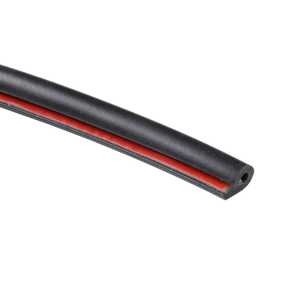 ESUPPORT 16ft U Shape Car Door Moulding Rubber Scratch Protector Strip Edge Guard Trim Seal - Black