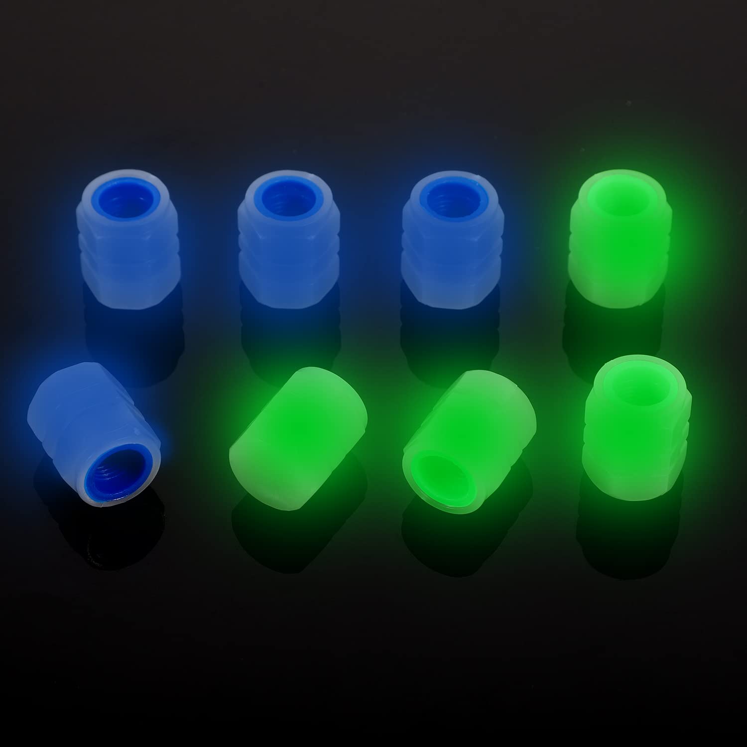 8 Pcs Tire Valve Stem Caps, Glowing Tire Air Caps Cover Car Tire Caps Accessories For Car, Truck, Motorcycles, Bike