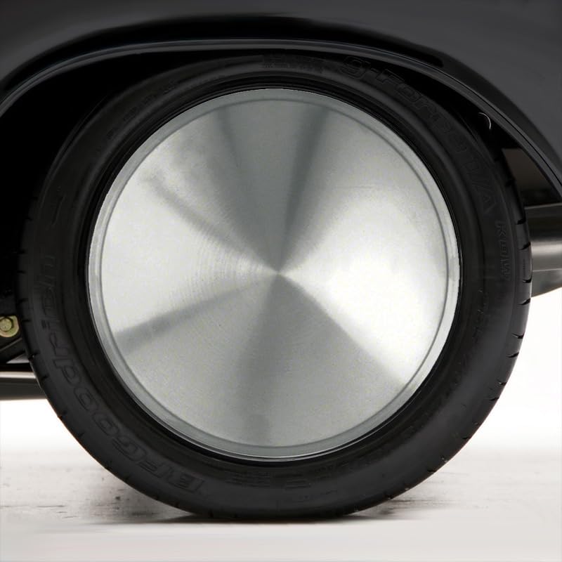 Set of Four 14 Polished Stainless Steel Hubcap Wheel Covers (Push-on)