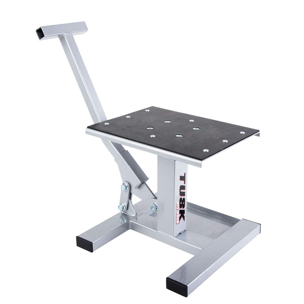 Tusk Adjustable Dirt Bike Motorcycle Lift Stand - Height Adjustable Maintenance Stand for Off-Road and Motocross Service