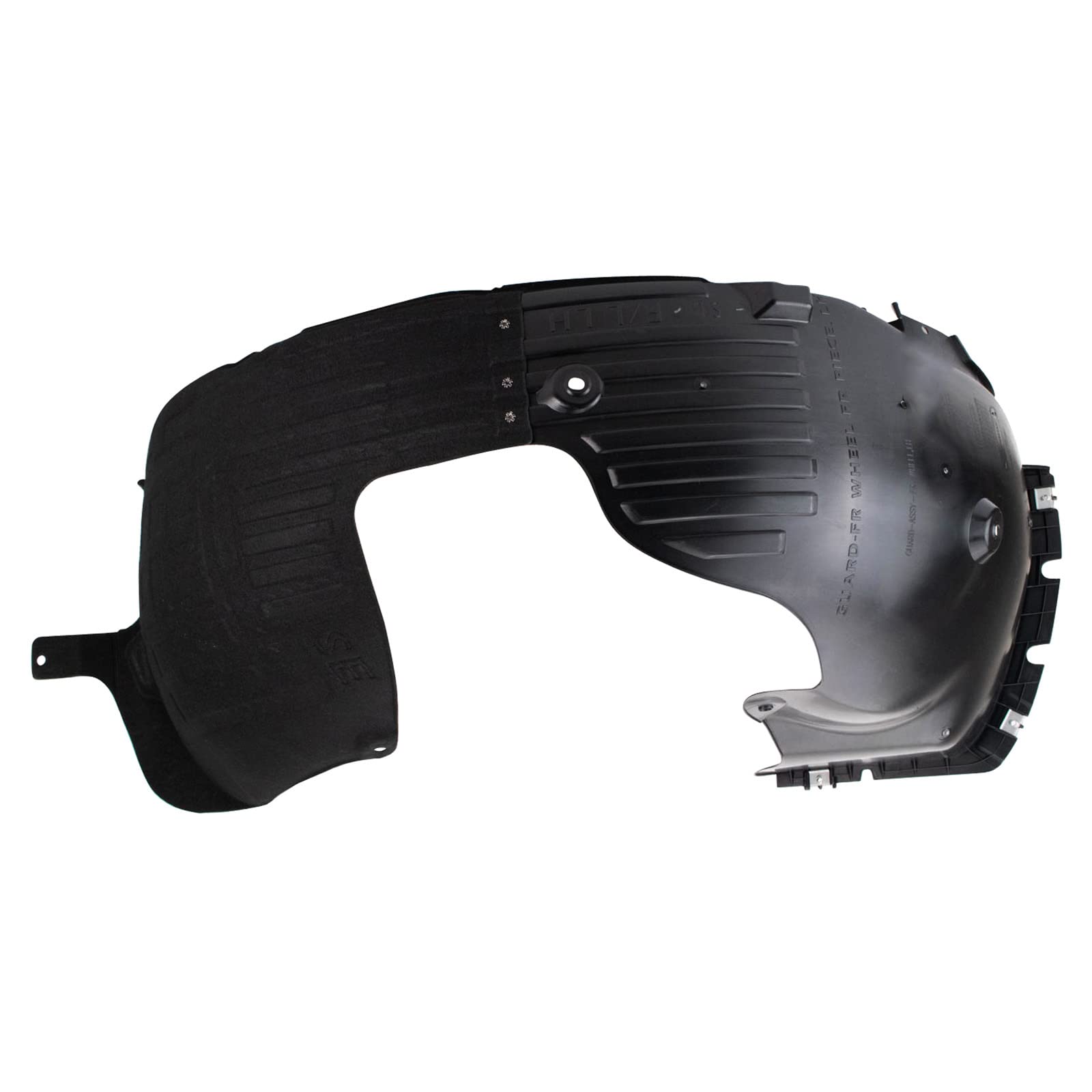 TRQ Front Inner Fender Liner Set for 2018-2019 Hyundai Sonata, Black, Plastic, Model BDA14552
