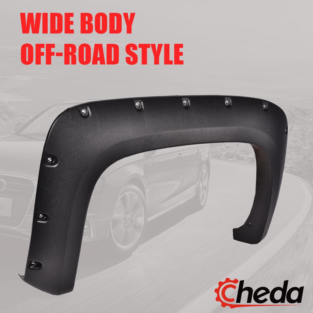 Cheda Fender Flares, Compatible With 2009 2010 2011 2012 2013 2014 Ford F150 Svt Raptor, Factory Style Wheel Cover, Fo1268100 Fo126910
