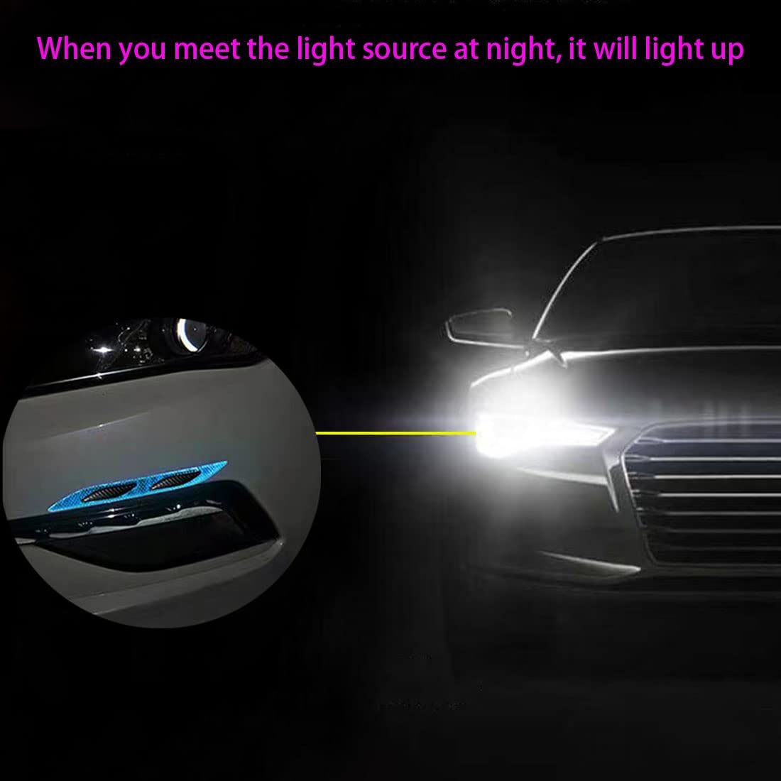 2 PCS Car Strong Reflective Stripe Stickers,Car Trunk Reflective Stickers,Night Visibility Reflective Decal,Reflective Safety Wa