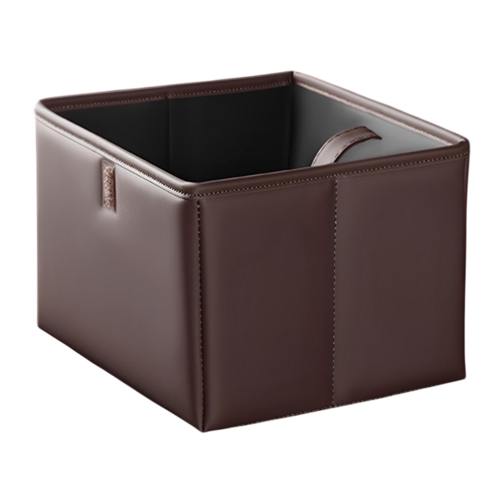Lyla Foldable Back Seat Car Trash Bin Portable Tear Resistant with Hanging Straps Brown