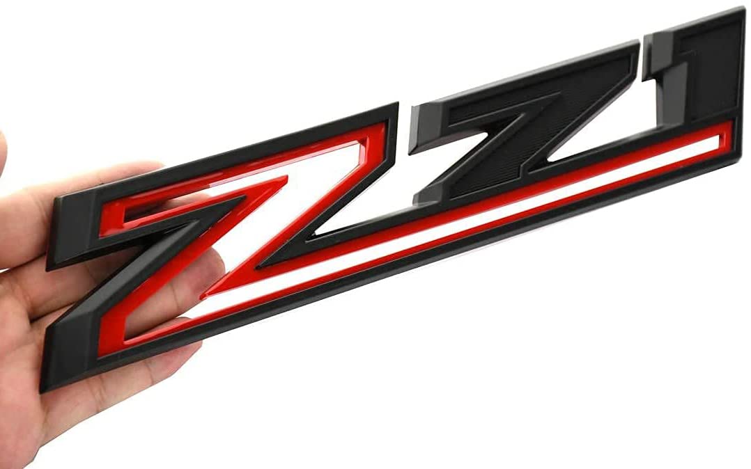 Yoaoo Z71 Emblems Side Decals Badges, 2-Pack, Black Red, Compatible with Silverado 2019-2024, Model CS202-2-Z71BKRE