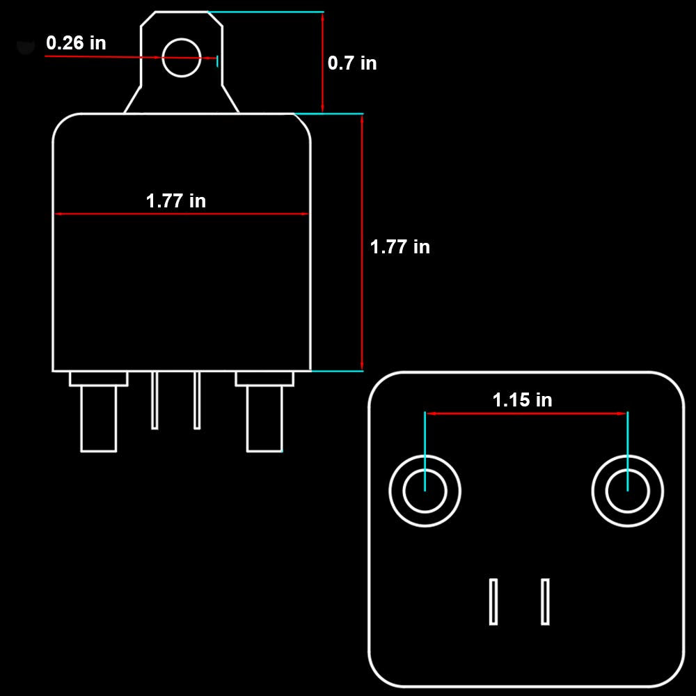 iRhapsody 200A 12V SPST Relay - High Power On/Off Control, 4 Pin Starter Relay, Split Charge Switch