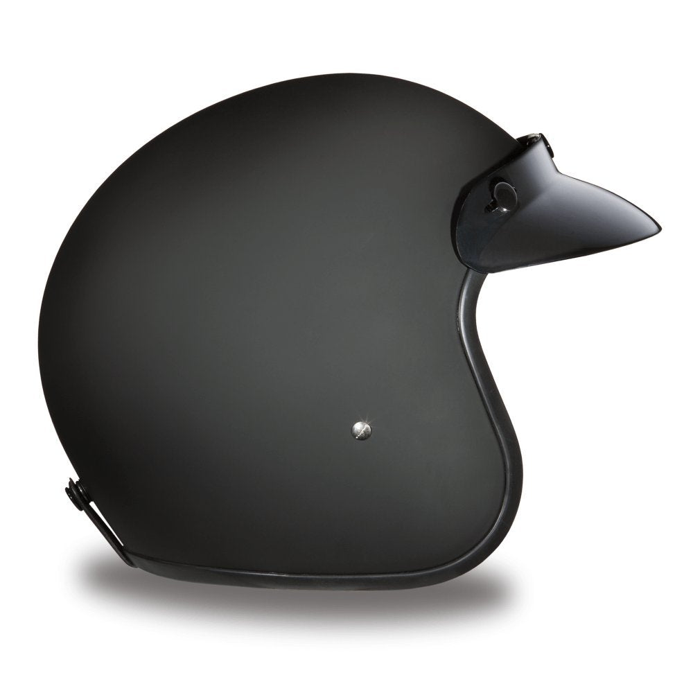 Daytona Helmets 3/4 Open Face Motorcycle Helmet - DOT Approved, XX-Large, Dull Black, Model DC1-B-2XL, Polyester Material
