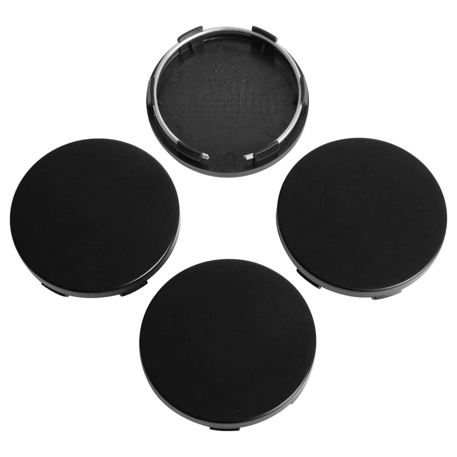Kitspro 2.6Inch 65Mm Wheel Center Caps For Ford Expedition Explorer Ranger F150 Rim Hub Caps Fl34 1A096, Pack Of 4 (Matte Black,