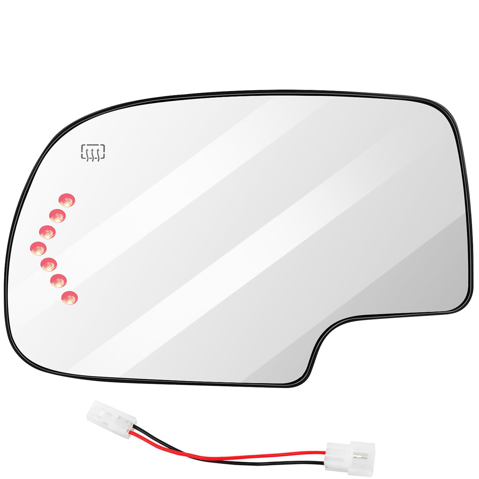 Scitoo Exterior Mirror Replacement Glass Driver Left Side Power Heated Signal Fit For 2003-2007 For Chevy Silverado Suburban For