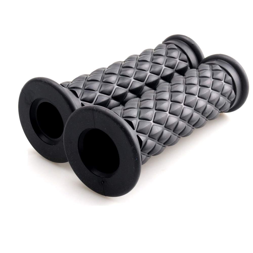 Motorcycle Vintage Non Slip Handlebar Grips 7/8' 22Mm 1' 24Mm Rubber Handle Grips, Open End (Black)