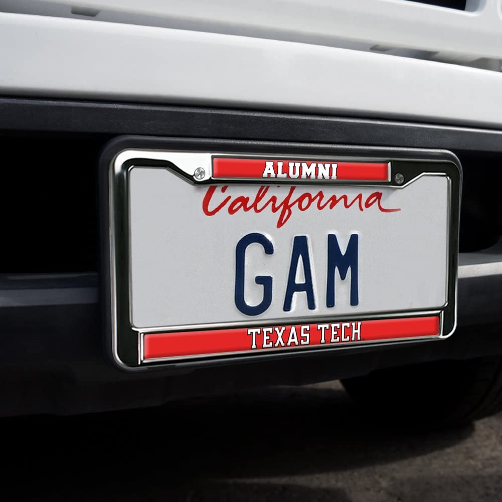 Texas Tech University Alumni Logo Full Size Standard License Plate Metal Frame