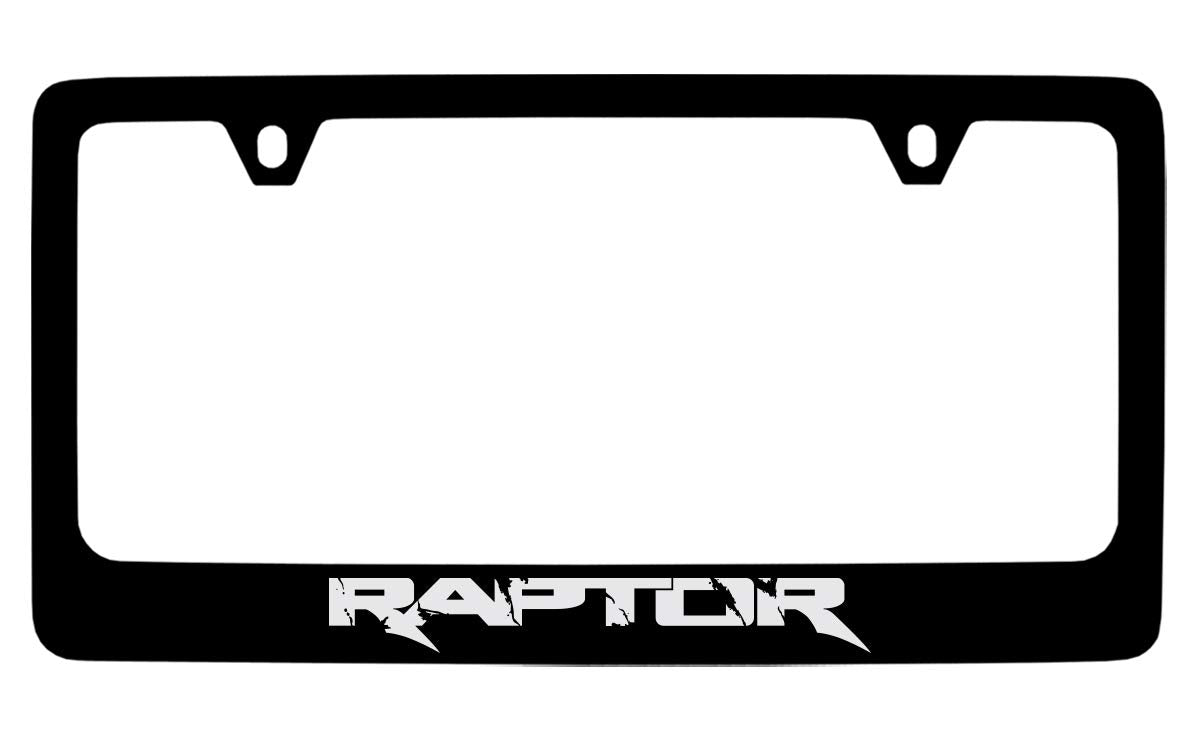 Ford Raptor Black Metal Wide Bottom License Plate Frame Holder
