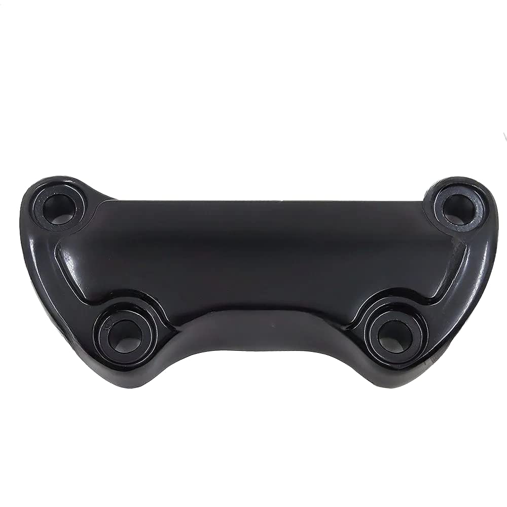 Httmt Mt446-002- Black Scalloped Handlebar Riser Clamp Compatible With Harley Sportster 883 Dyna Super Glide