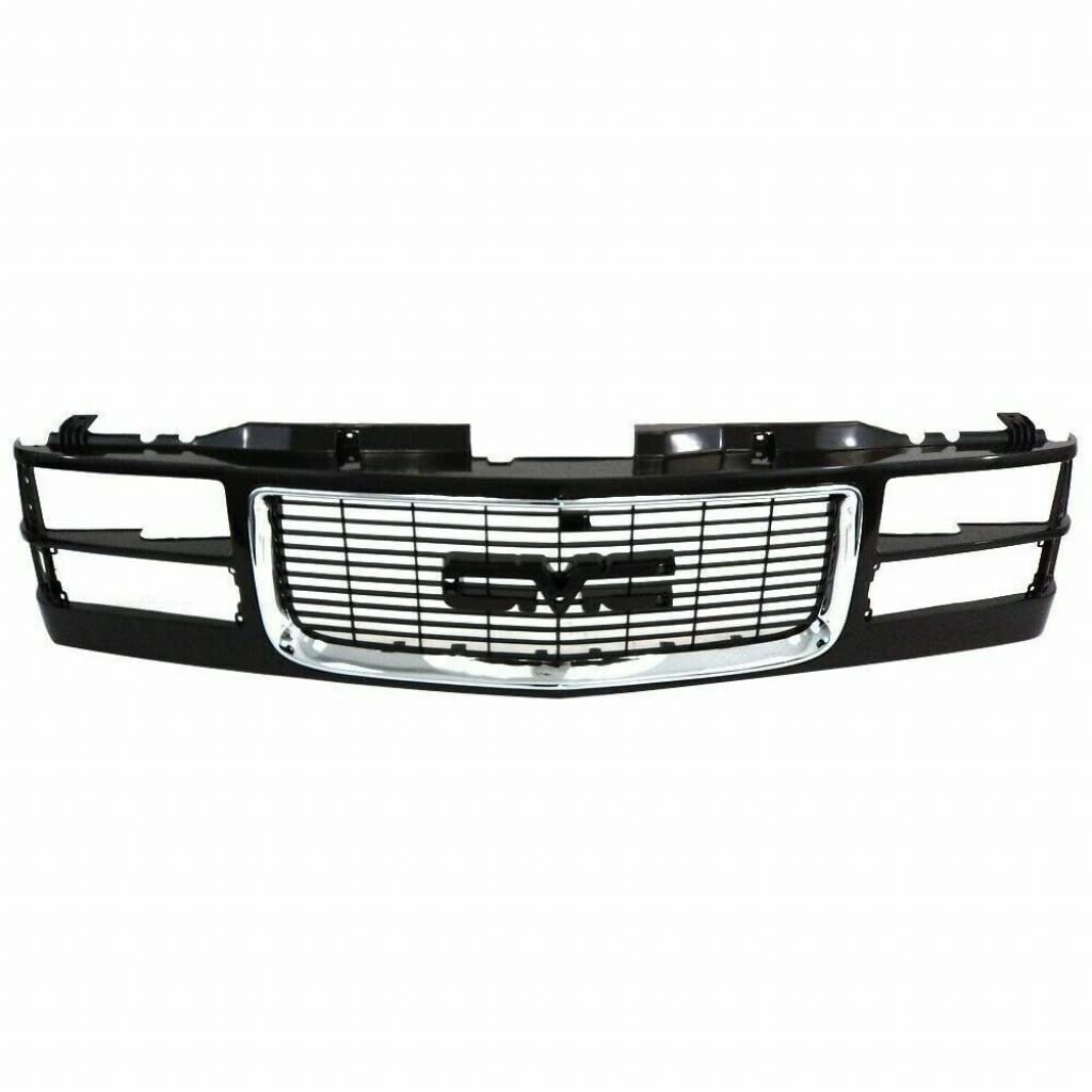 For GMC C1500/C2500 1999 Grille | Black | w/Composite Type Headlight | w/Chrome Opening | GM1200392 | 12388709
