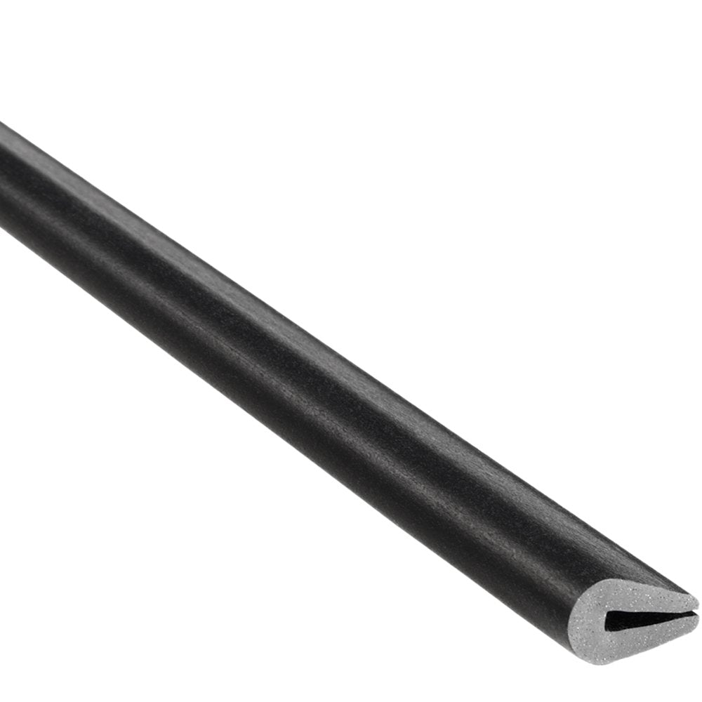 Trim-Lok Rubber Edge Trim - Fits 1/16    Edge, 1/2    Leg Length, 25 Length, Black - Flexible Neoprene Edge Protector for Sharp/