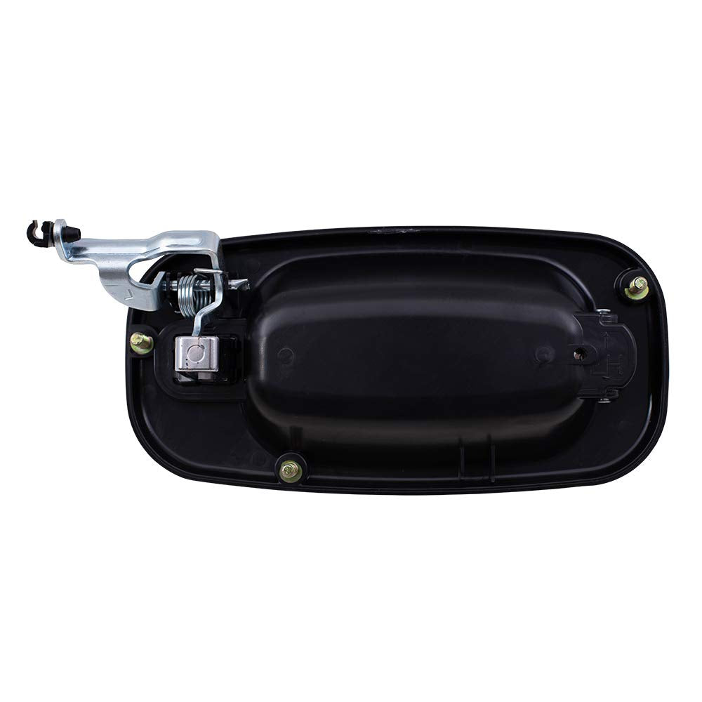 Autoandart Brock Replacement Set Rear Outside Door Handles Black Bezels W/Chrome Levers Compatible With 2001-2007 Silverado Sier
