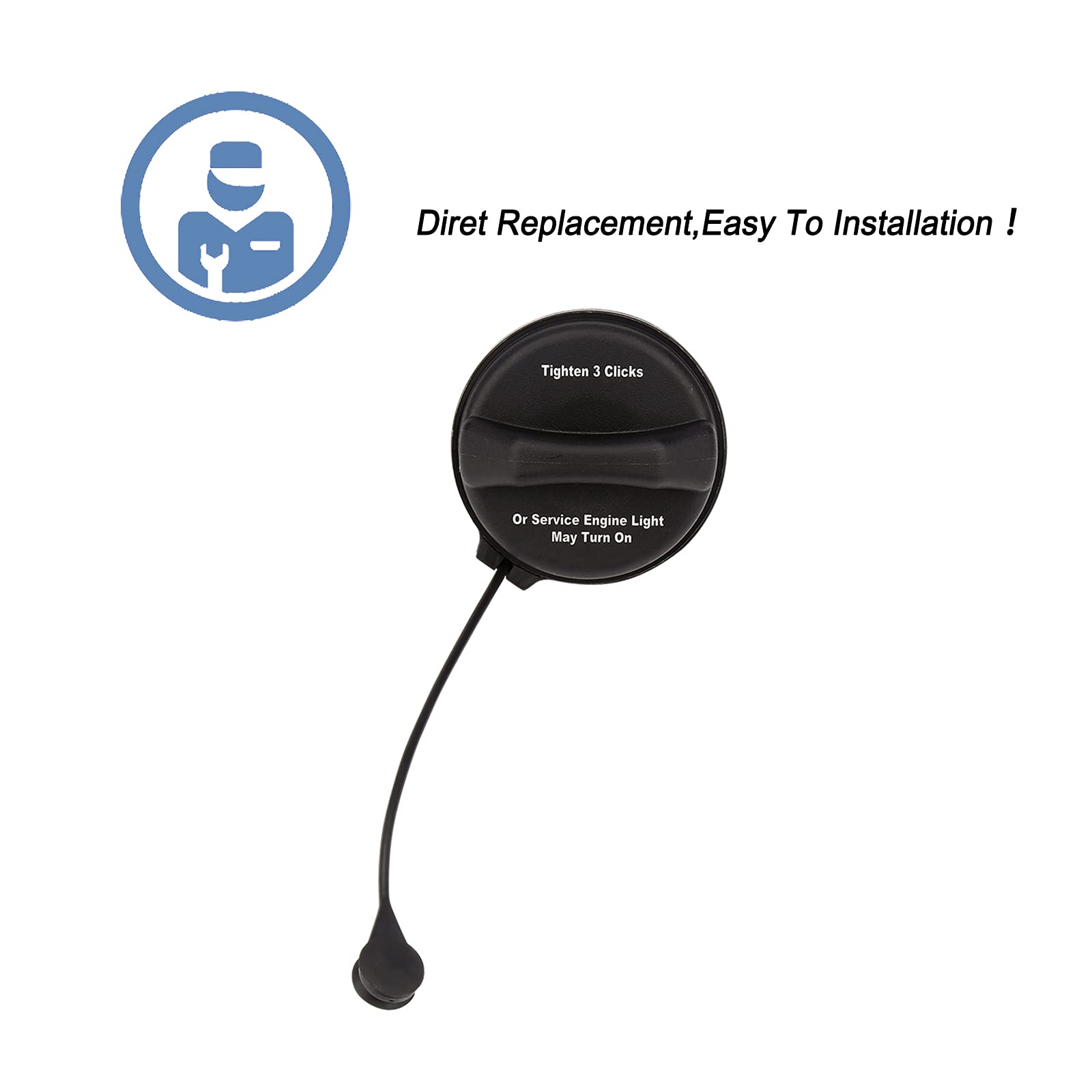 Fuel Tank Filler Cap,Gas Cap Compatible With Buick Chevy Gmc - 2005-2010 Lacrosse Cobalt Equinox, 2004-2011 Aveo, 2006-2012 Impala, 2004-2012 Malibu, And More,Replace #  95995094