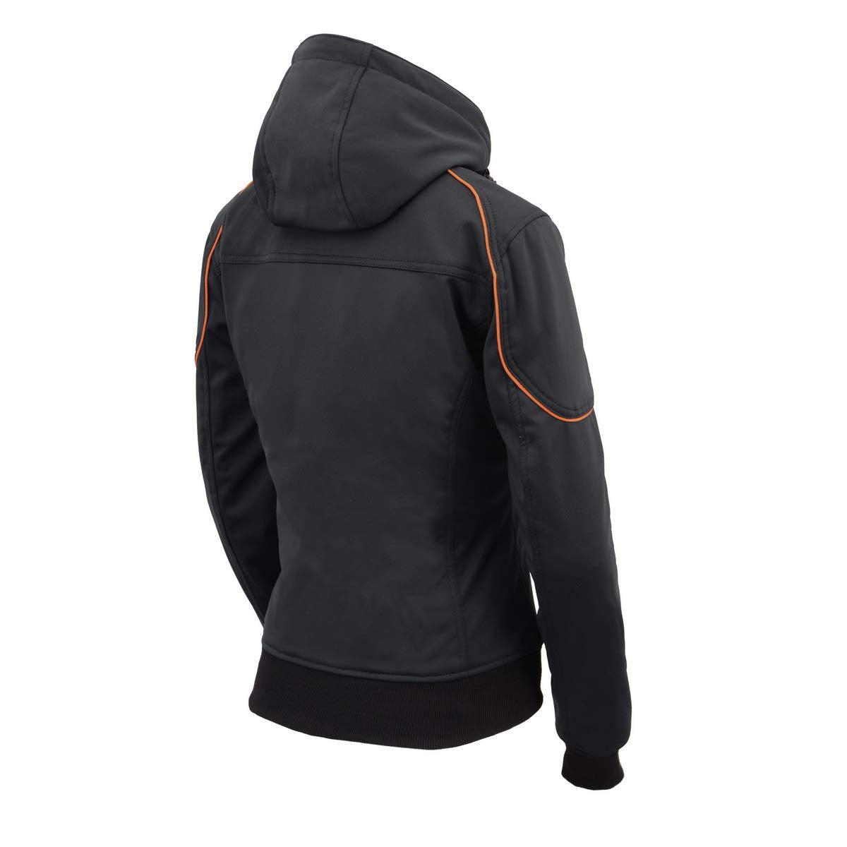 Milwaukee Leather Mpl2764 Women'S Black Soft Shell Armored Motorcycle Racing Style Jacket With Hoodie - Medium