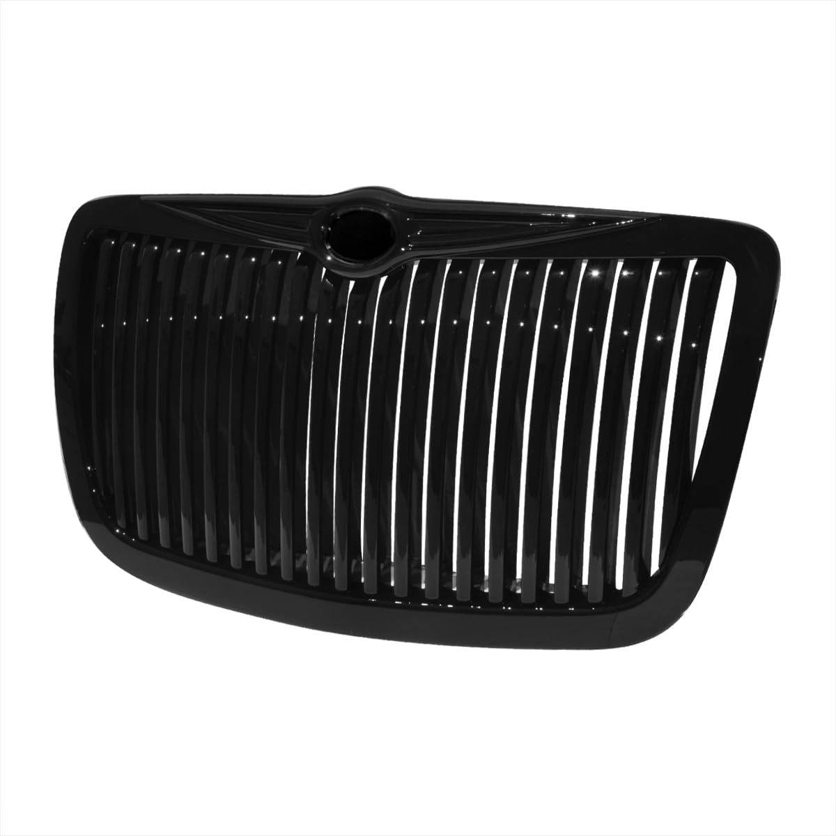 Spec-D Tuning Vertical Front Grill Hood Grille Black Compatible With 2005-2010 Chrysler 300 300C