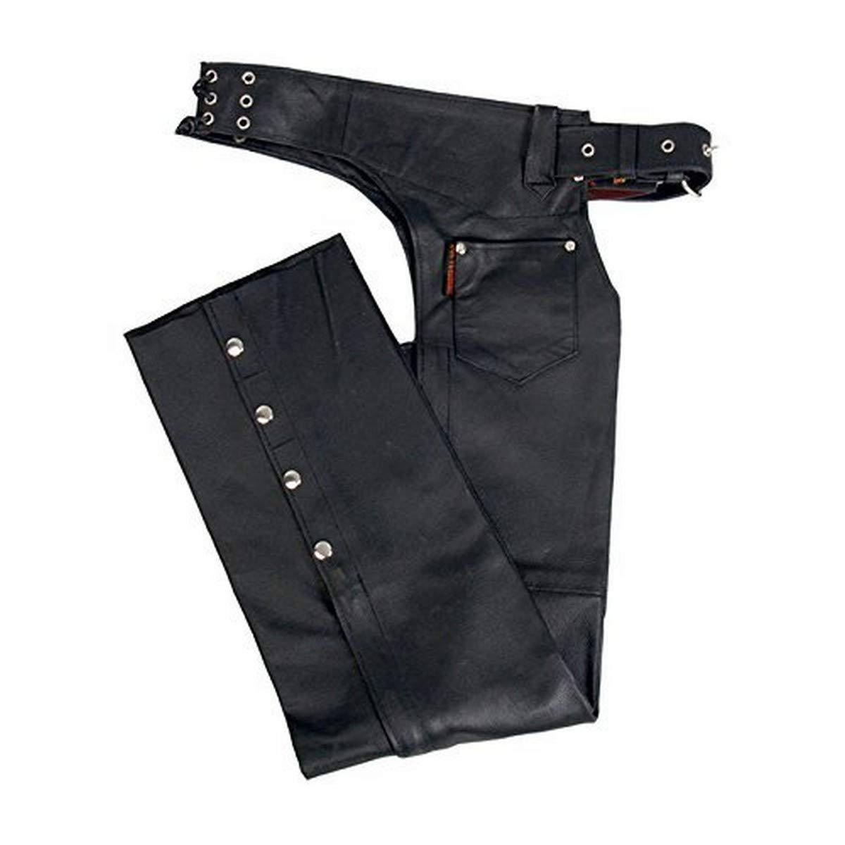 Hot Leathers Fully Lined Leather Chaps (Black, XXLarge)