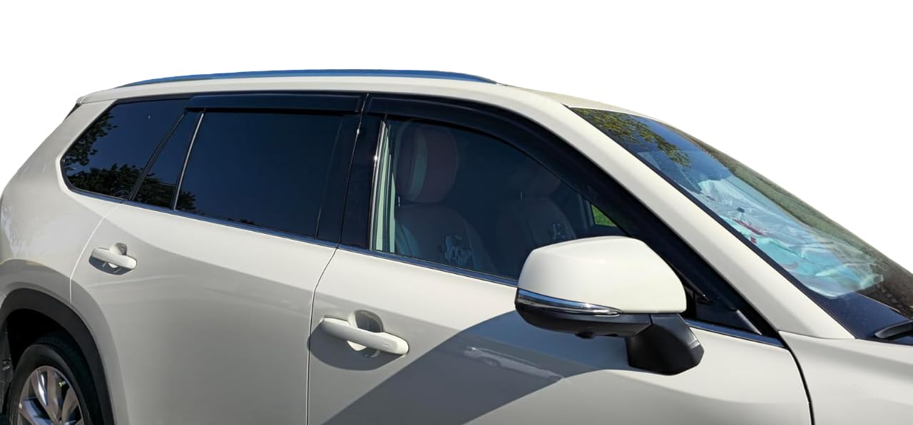 2024-2025 Tape-On Side Window Visor Deflectors For Toyota Grand Highlander Rain Guards Xle Limited Platinum Max Hybrid Smoke & F