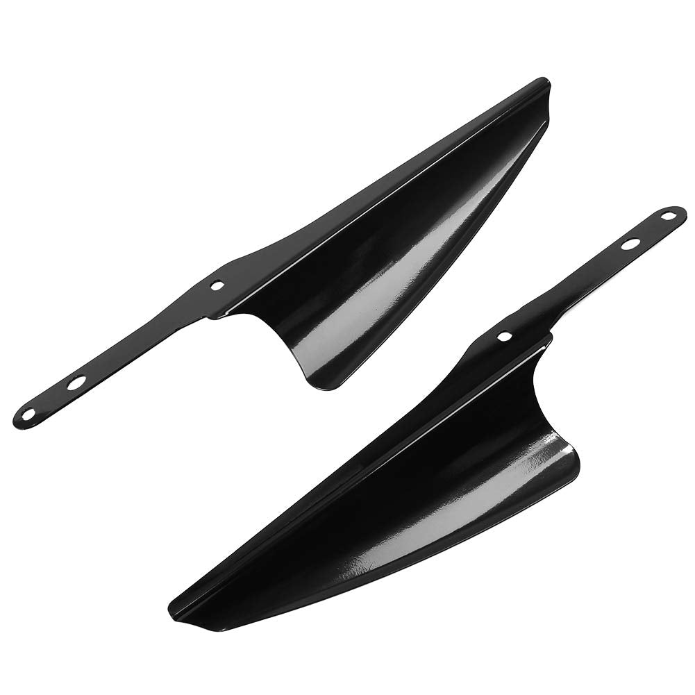 HIYOYO Gloss Black Front Fork Mount Wind Deflectors Windshield for 1995-2023 Harley Touring Road King Street Glide Electra Glide