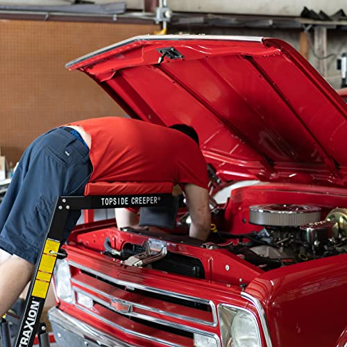 Traxion 3-100 Foldable Automotive Engine Creeper, Red & Black, Compact Design for Easy Storage