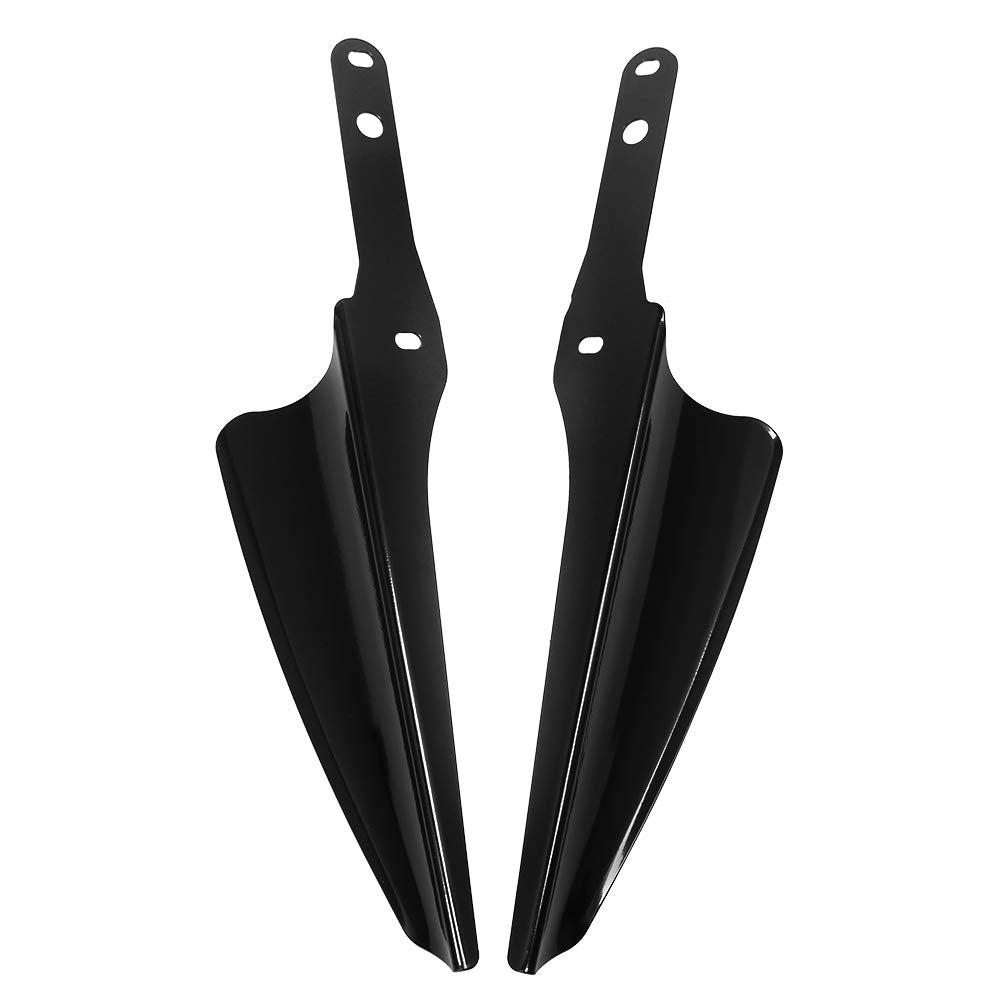 HIYOYO Gloss Black Front Fork Mount Wind Deflectors Windshield for 1995-2023 Harley Touring Road King Street Glide Electra Glide
