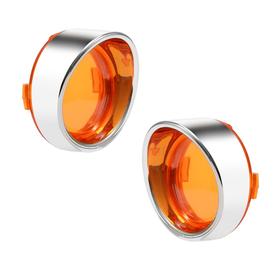 PBYMT Chrome-Yellow 2" Bullet Turn Signal Lens Cover - Yellow, Compatible with Harley Softail Dyna Road King Road Glide (4 pcs)