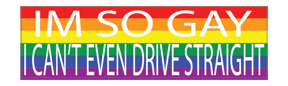 Rogue River Tactical Rainbow Lgbt Large Funny Bumper Sticker Auto Car Decal Truck Rv Boat Window I'M So Gay I Can'T Even Drive S