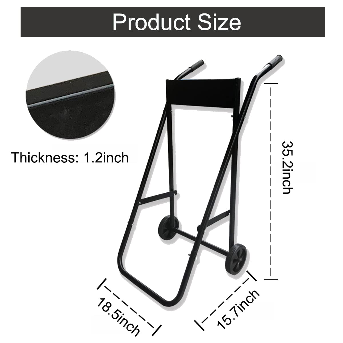Outboard Boat Motor Stand, Heavy Duty Outboard Engine Carrier Cart Dolly Storage with 2 Wheels, 165LBS Outboard Motor Stands Mot