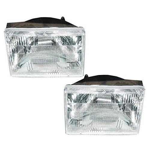 TRQ Headlight Assembly Set for 1993–1998 Jeep Grand Cherokee, Clear, Model HLA87861