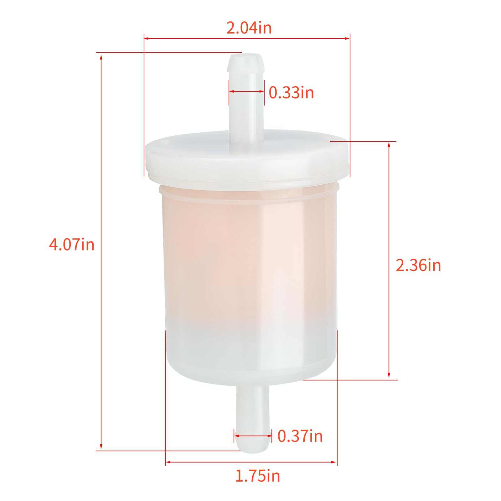 Harbot (Pack of 4) 12581-43012 Inline Diesel Gasoline Fuel Filter for Kubota 12581-43010 BX22D BX23D BX24D BX25 BX1870 BX1860 BX