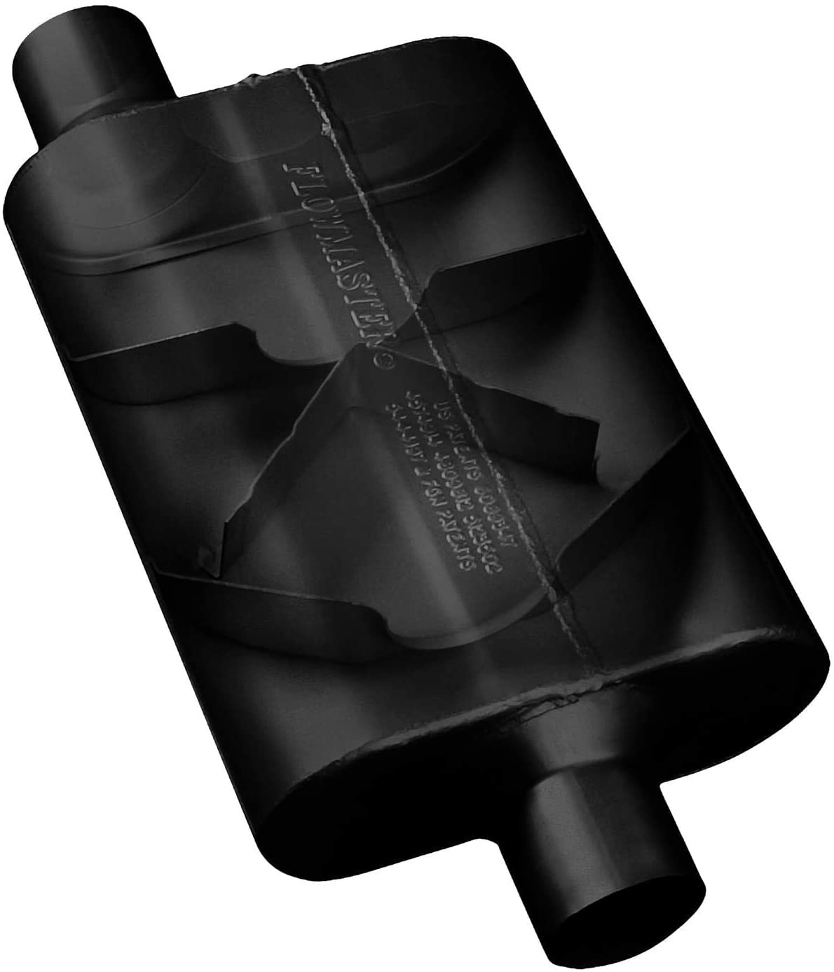 Flowmaster Universal Fitting 40 Series Muffler (2 Pack), Alloy Steel 2.50 Offset In / 2.50 Offset Out - Aggressive Sound - Black