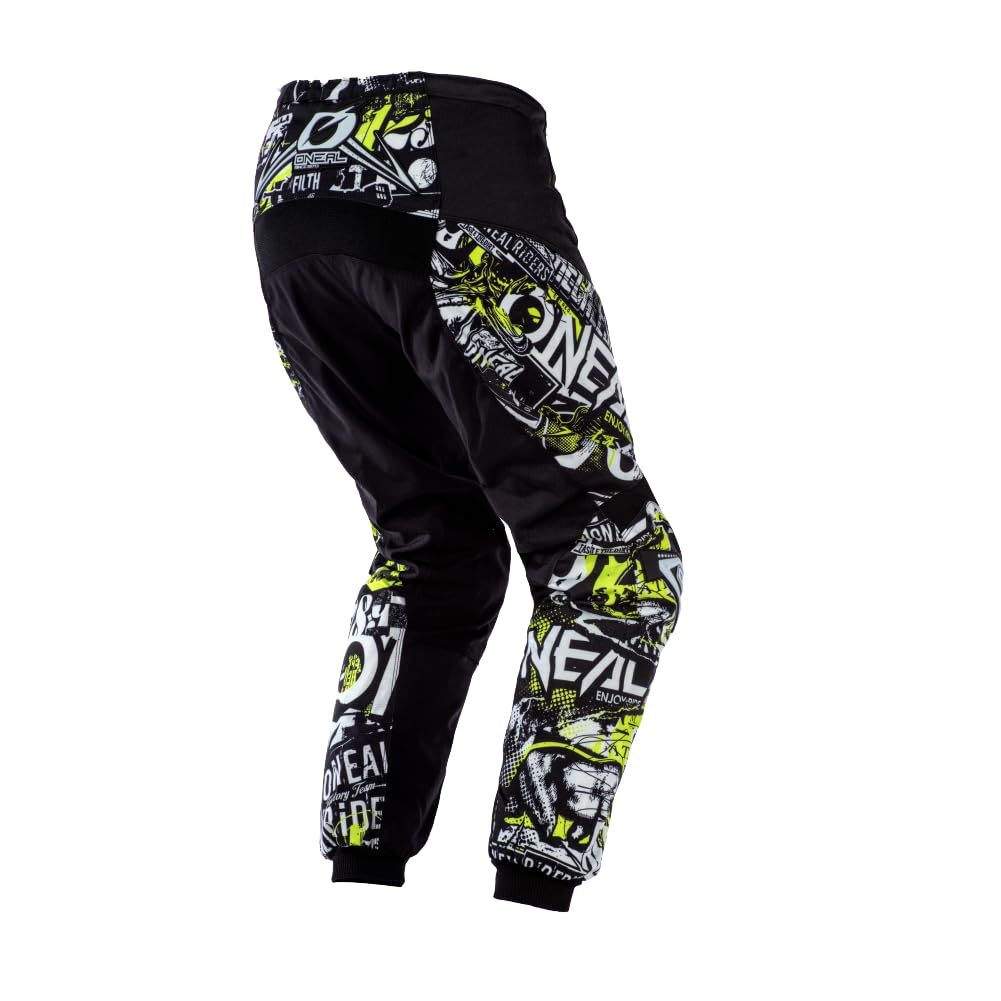 O'Neal 0108-827 Unisex-Adult Element Attack Pant (Black/Hi-Viz, Youth Size 28)