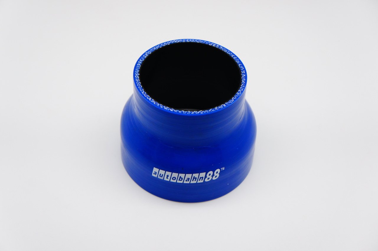 Autobahn88 Automotive Silicone Hose Bend, Reducer Coupler, ID=3.5'' to 4'' (89 to 102mm), Length 3.3'' (85mm), Wall Thickness= 0