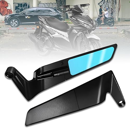 Mikanix 360 Adjustable Rotating Rear View Stealth Mirror York Fitting | Bike Fairing Kit Compatible With Yamaha Aerox 155